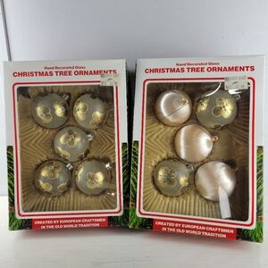 Hand Painted Romanian Glass Ball Ornament Baubles Vintage Christmas